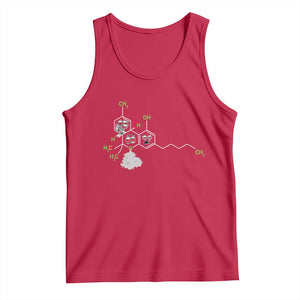 Cannabis Weed Tank Top Molecule THC Marijuana Stoner TS11 Red Print Your Wear