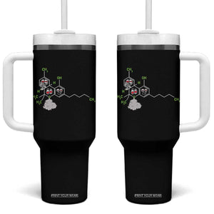 Cannabis Weed Tumbler With Handle Molecule THC Marijuana Stoner TS11 One Size: 40 oz Black Print Your Wear