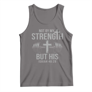 Not By My Strength But His Tank Top Christian Workout Gym Bible Verse TS11 Deep Heather Print Your Wear