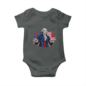 Funny George Washington 67 Baby Onesie Six Seven Meme Gen Alpha Slang TS11 Dark Heather Print Your Wear