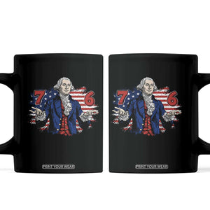 Funny George Washington 67 Coffee Mug Six Seven Meme Gen Alpha Slang TS11 Black Print Your Wear