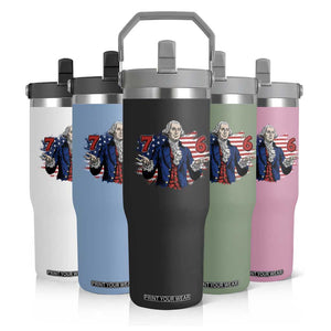 Funny George Washington 67 Flip Straw Tumbler Six Seven Meme Gen Alpha Slang TS11 Print Your Wear