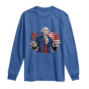 Funny George Washington 67 Long Sleeve Shirt Six Seven Meme Gen Alpha Slang TS11 Royal Blue Print Your Wear