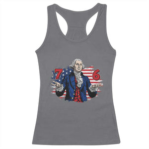 Funny George Washington 67 Racerback Tank Top Six Seven Meme Gen Alpha Slang TS11 Charcoal Print Your Wear