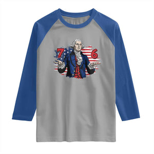 Funny George Washington 67 Raglan Shirt Six Seven Meme Gen Alpha Slang TS11 Sport Gray Royal Print Your Wear