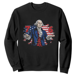 Funny George Washington 67 Sweatshirt Six Seven Meme Gen Alpha Slang TS11 Black Print Your Wear