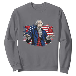 Funny George Washington 67 Sweatshirt Six Seven Meme Gen Alpha Slang TS11 Charcoal Print Your Wear