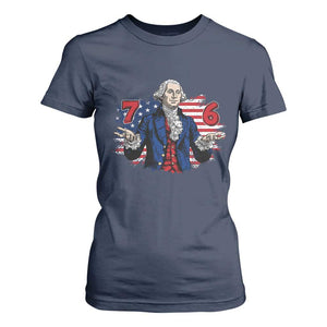 Funny George Washington 67 T Shirt For Women Six Seven Meme Gen Alpha Slang TS11 Navy Print Your Wear