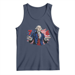 Funny George Washington 67 Tank Top Six Seven Meme Gen Alpha Slang TS11 Navy Print Your Wear