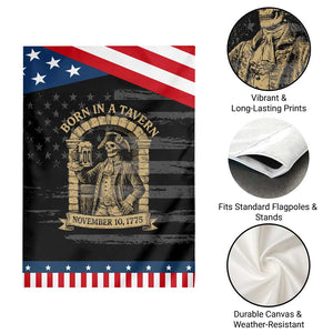 Funny Born In A Tavern Garden Flag 250th Birthday Military TS11 Print Your Wear