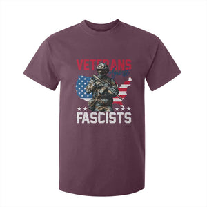 Veterans Against Fascists T Shirt For Kid Patriotic Soldier Vintage American Flag TS11 Maroon Print Your Wear