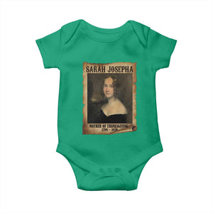 Sarah Josepha Hale Baby Onesie Mother Of Thanksgiving TS11 Irish Green Print Your Wear