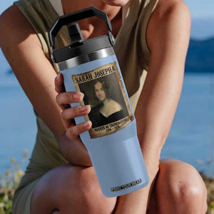 Sarah Josepha Hale Flip Straw Tumbler Mother Of Thanksgiving TS11 One Size: 30 oz Light Blue Print Your Wear
