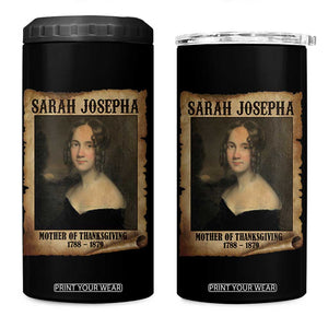 Sarah Josepha Hale 4 in 1 Can Cooler Tumbler Mother Of Thanksgiving TS11 One Size: 16 oz Black Print Your Wear