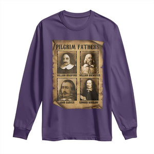 Thanksgiving Pilgrim Fathers Long Sleeve Shirt Plymouth Colony Massachusetts History TS11 Purple Print Your Wear