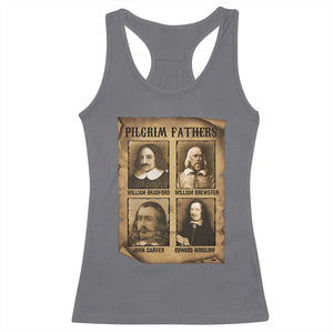 Thanksgiving Pilgrim Fathers Racerback Tank Top Plymouth Colony Massachusetts History TS11 Charcoal Print Your Wear