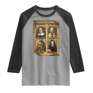 Thanksgiving Pilgrim Fathers Raglan Shirt Plymouth Colony Massachusetts History TS11 Sport Gray Black Print Your Wear