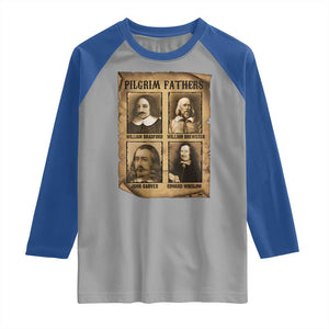 Thanksgiving Pilgrim Fathers Raglan Shirt Plymouth Colony Massachusetts History TS11 Sport Gray Royal Print Your Wear