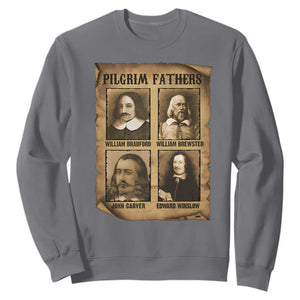 Thanksgiving Pilgrim Fathers Sweatshirt Plymouth Colony Massachusetts History TS11 Charcoal Print Your Wear