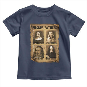 Thanksgiving Pilgrim Fathers Toddler T Shirt Plymouth Colony Massachusetts History TS11 Navy Print Your Wear