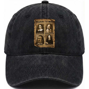 Thanksgiving Pilgrim Fathers Washed Cotton Baseball Cap Plymouth Colony Massachusetts History TS11 Print Your Wear