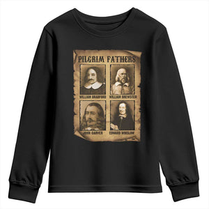 Thanksgiving Pilgrim Fathers Youth Sweatshirt Plymouth Colony Massachusetts History TS11 Black Print Your Wear