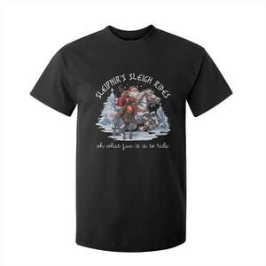 Funny Christmas Santa Viking T Shirt For Kid Sleipnir's Sleigh Rides Oh What Fun It Is To Ride TS11 Black Print Your Wear