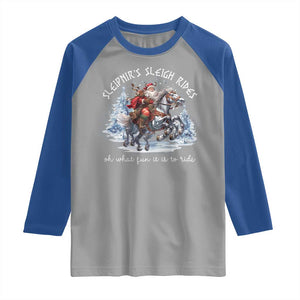 Funny Christmas Santa Viking Raglan Shirt Sleipnir's Sleigh Rides Oh What Fun It Is To Ride TS11 Sport Gray Royal Print Your Wear