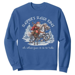 Funny Christmas Santa Viking Sweatshirt Sleipnir's Sleigh Rides Oh What Fun It Is To Ride TS11 Royal Blue Print Your Wear