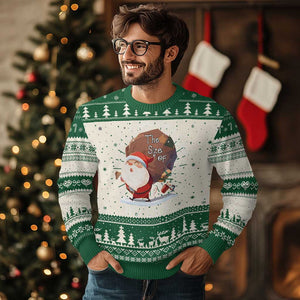 Funny Xmas Santa Ugly Christmas Sweater You Should See The Size Of My Sack Presents TS11 Green Print Your Wear