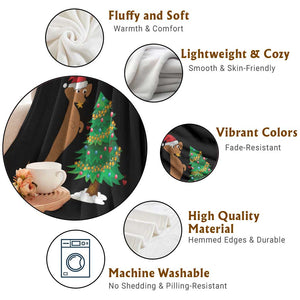 Funny Christmas Wiener Dog Throw Blanket Decorations Xmas Tree TS11 Print Your Wear