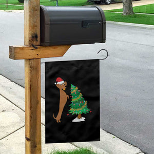 Funny Christmas Wiener Dog Garden Flag Decorations Xmas Tree TS11 Print Your Wear
