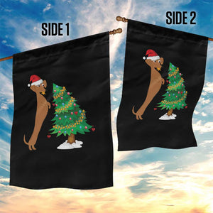 Funny Christmas Wiener Dog Garden Flag Decorations Xmas Tree TS11 Print Your Wear