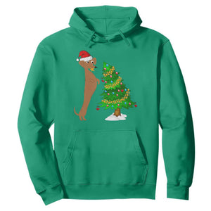 Funny Christmas Wiener Dog Hoodie Decorations Xmas Tree TS11 Irish Green Print Your Wear