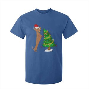 Funny Christmas Wiener Dog T Shirt For Kid Decorations Xmas Tree TS11 Royal Blue Print Your Wear