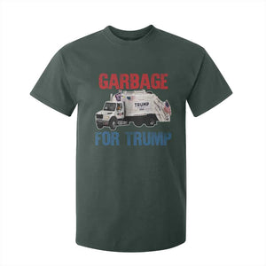 Garbage For Trump 2024 T Shirt For Kid Vintage Truck American Flag TS11 Dark Forest Green Print Your Wear
