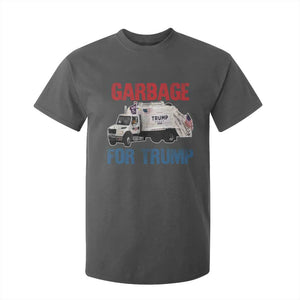 Garbage For Trump 2024 T Shirt For Kid Vintage Truck American Flag TS11 Dark Heather Print Your Wear