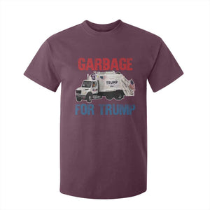 Garbage For Trump 2024 T Shirt For Kid Vintage Truck American Flag TS11 Maroon Print Your Wear