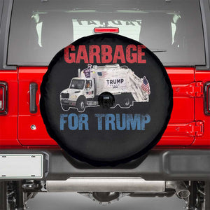 Garbage For Trump 2024 Spare Tire Cover Vintage Truck American Flag TS11 Black Print Your Wear