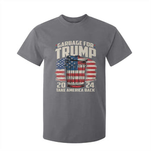 Garbage For Trump 2024 T Shirt For Kid Take America Back America Flag TS11 Charcoal Print Your Wear