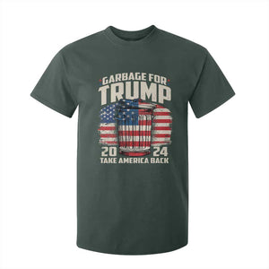 Garbage For Trump 2024 T Shirt For Kid Take America Back America Flag TS11 Dark Forest Green Print Your Wear