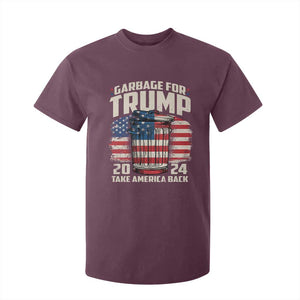 Garbage For Trump 2024 T Shirt For Kid Take America Back America Flag TS11 Maroon Print Your Wear