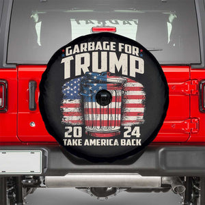 Garbage For Trump 2024 Spare Tire Cover Take America Back America Flag TS11 Black Print Your Wear