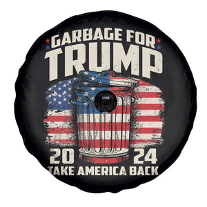 Garbage For Trump 2024 Spare Tire Cover Take America Back America Flag TS11 Print Your Wear