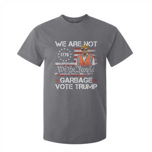 Funny Trump Garbage 2024 T Shirt For Kid We Are Not Garbage Vote Trump Betsy Ross Flag TS11 Charcoal Print Your Wear