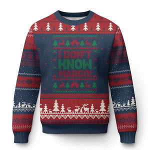 I Dont Know Margo Xmas Movie Ugly Christmas Sweater Funny Xmas Couple Matching TS11 Navy Red Print Your Wear