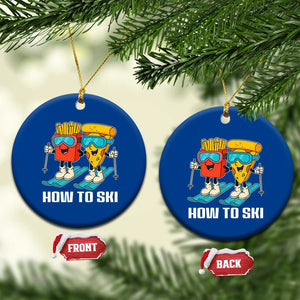 Funny Skiing Food Lover Ceramic Ornament How To Ski Pizza French Fries Skier TS11 1pc Blue Print Your Wear