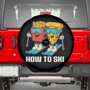 Funny Skiing Food Lover Spare Tire Cover How To Ski Pizza French Fries Skier TS11 Black Print Your Wear