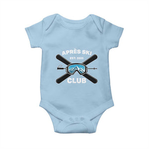 Apres Ski Club 2025 Baby Onesie Skiing Winter Sport Mountain TS11 Light Blue Print Your Wear