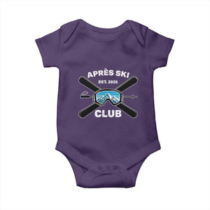 Apres Ski Club 2025 Baby Onesie Skiing Winter Sport Mountain TS11 Purple Print Your Wear